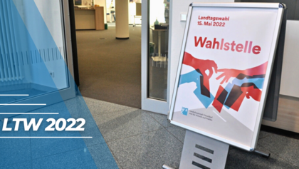 Wahlstelle der Landtagswahl (Foto: Andreas Meske) Schild "Wahlstelle"