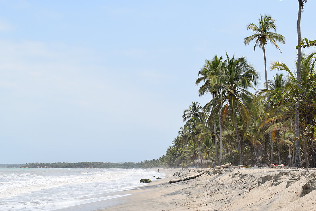Auf dem Bild sieht man einen kolumbianischen Strand.
