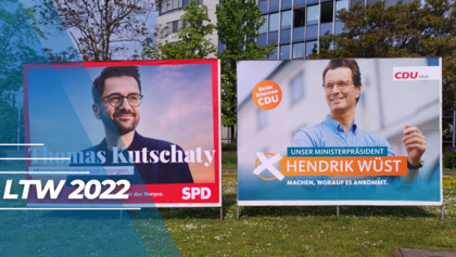 Wahlplakate von der SPD und CDU