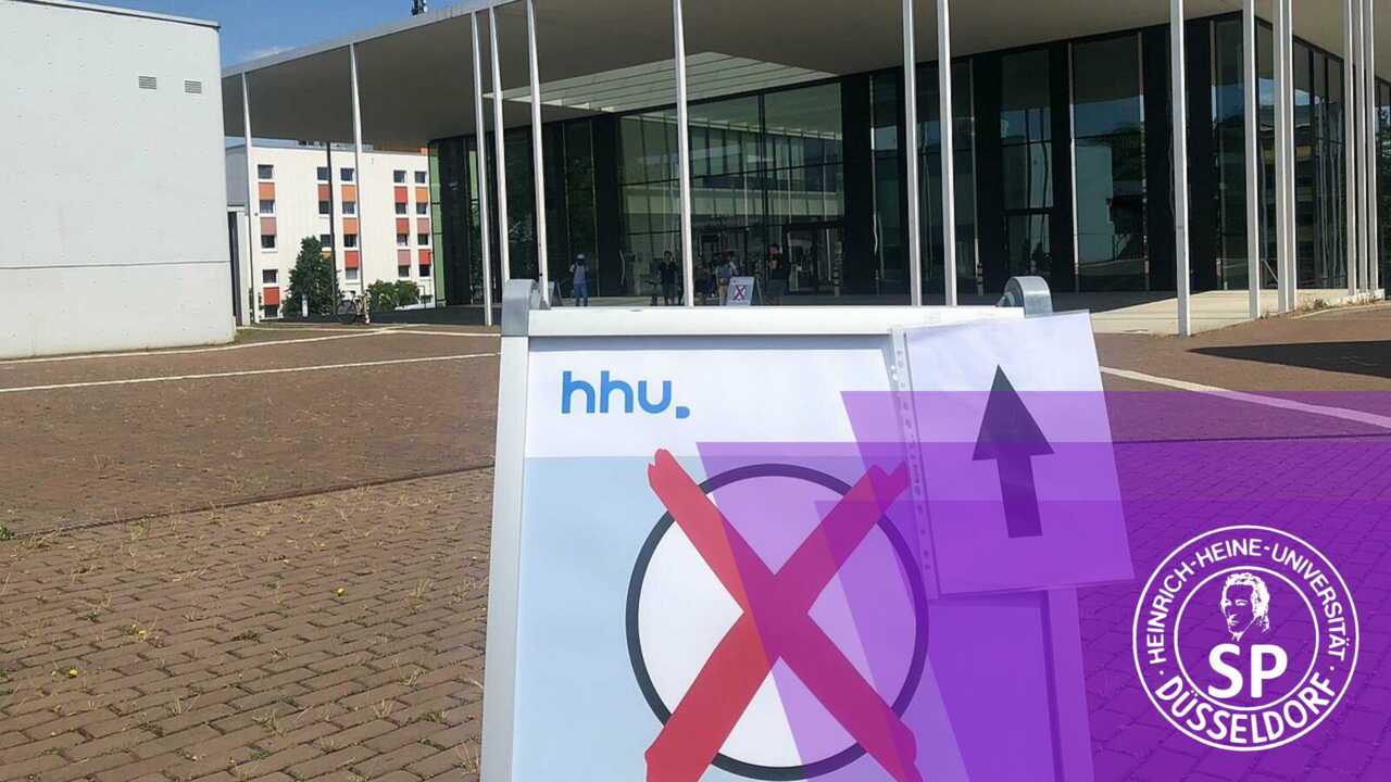 Bald sind SP-Wahlen an der HHU. (Foto: Valeska Ridzewski) Zu sehen ist das SSC auf dem Campud der HHU