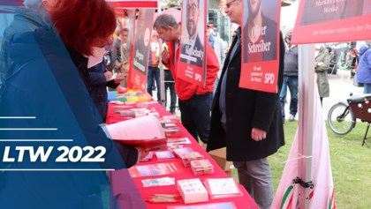 SPD-Wahlkampfstand in Düsseldorf