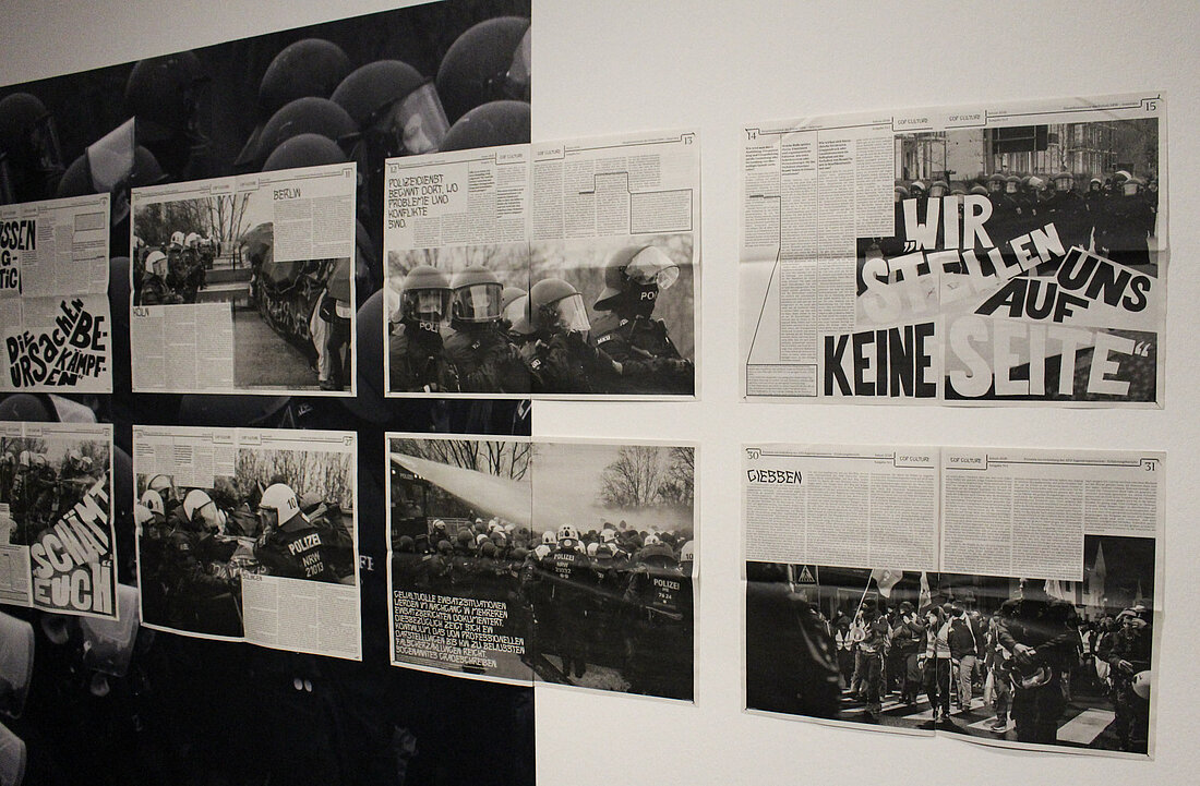 „Cop Culture“ von Till Kentemich (Foto: Lieselotte Hahn) Ein Ausschnitt der Arbeit „Cop Culture“ von Till Kentemich