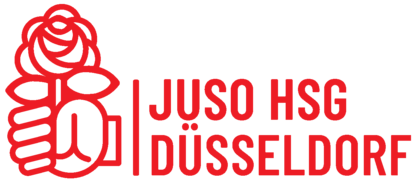 Zu sehen ist das Logo der Juso Hochschulgruppe Düsseldorf.