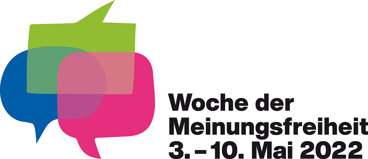 Zu sehen ist einen Header mit den Worten „Woche der Meinungsfreiheit 3.-10. Mai 2022“