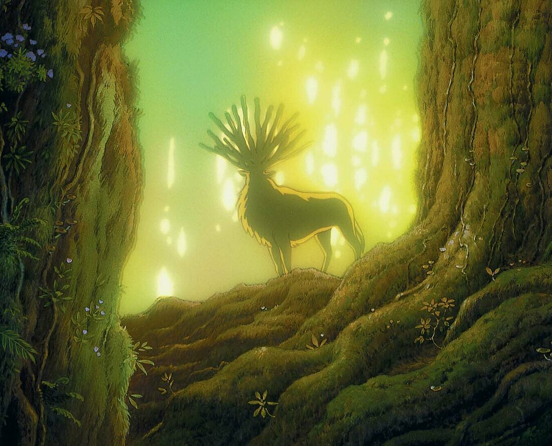 Der Gott des Waldes steht im Wald