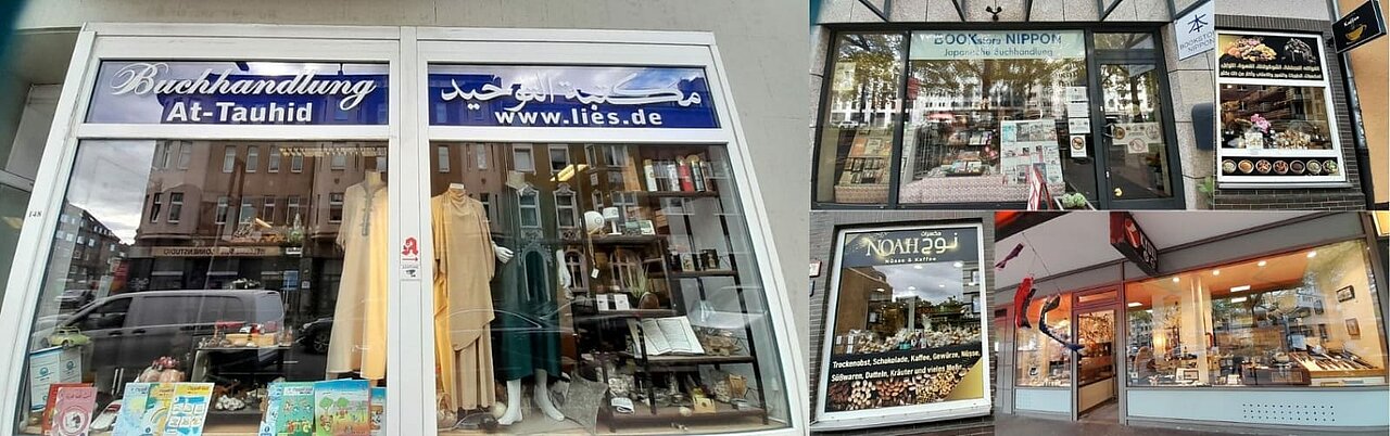 Man sieht die Fassaden mehrerer Geschäfte (Foto: Maren Wollmann)