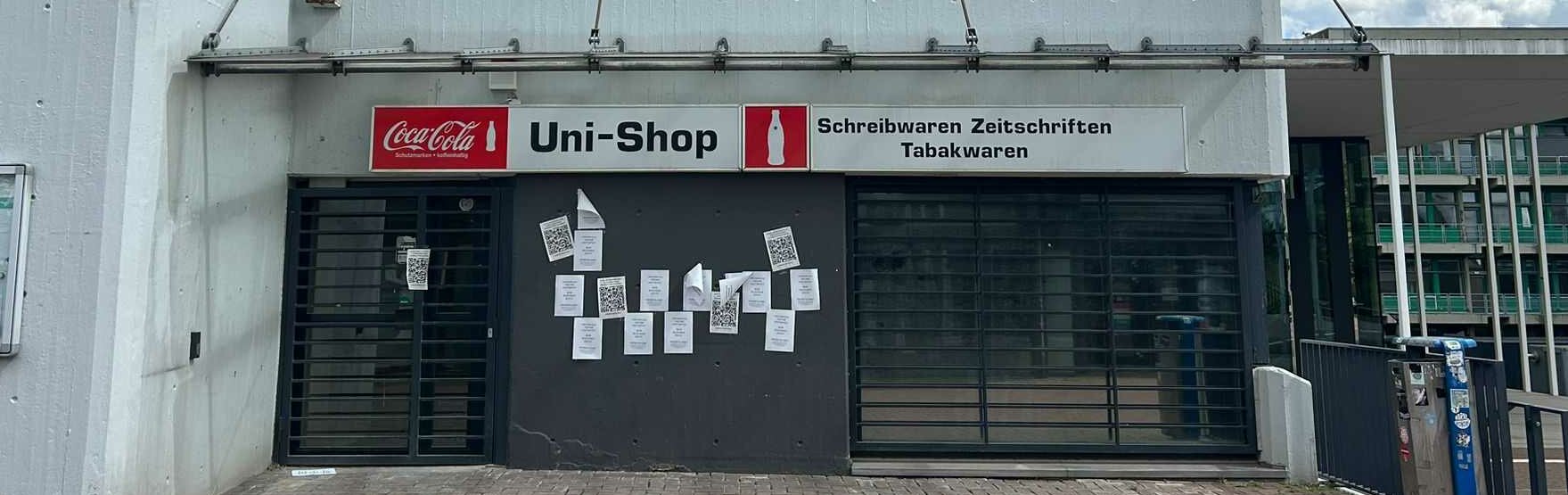 Auf dem Bild sieht man den alten Uni-Shop auf dem Campus Gelände (Foto: Pedro Da Silva Krunke)