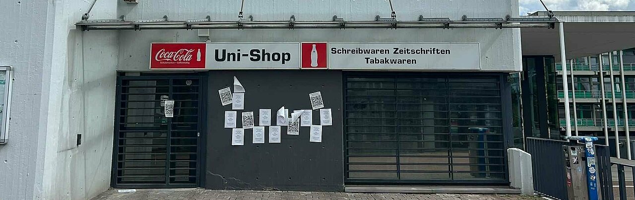 Auf dem Bild sieht man den alten Uni-Shop auf dem Campus Gelände (Foto: Pedro Da Silva Krunke)