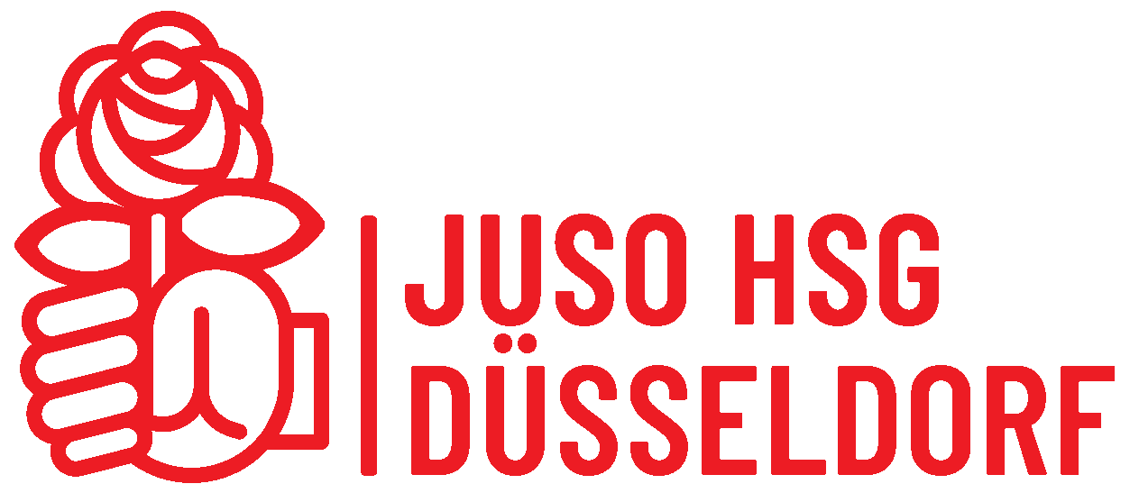 Zu sehen ist das Logo der Juso Hochschulgruppe Düsseldorf.