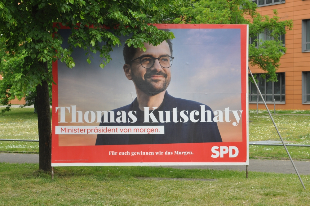 Wahlplakat der SPD mit Thomas Kutschaty.