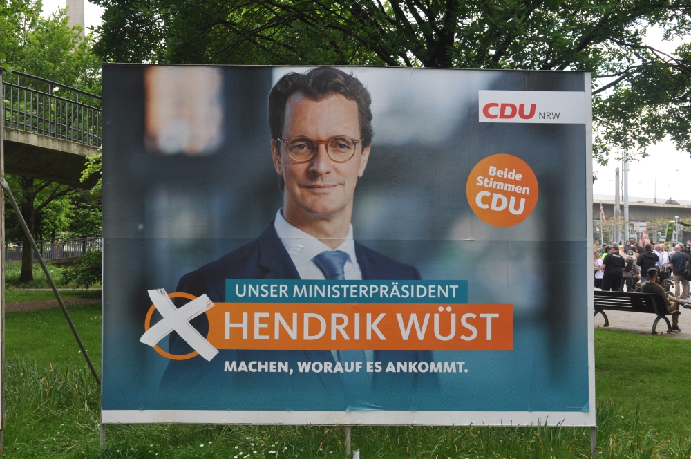 Wahlplakat der CDU mit Hendrik Wüst.